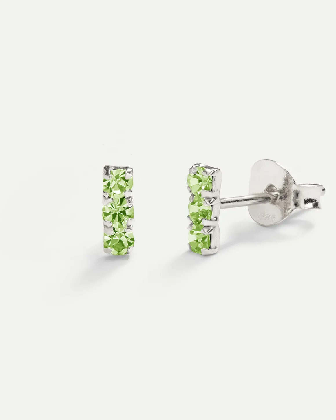 PENDIENTES HORIZON LIGHT GREEN SILVER