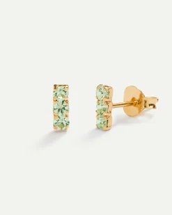 PENDIENTES HORIZON LIGHT GREEN GOLD