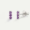 PENDIENTES HORIZON PURPLE SILVER