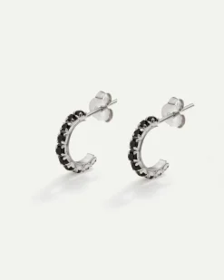 PENDIENTES ICE BLACK SILVER