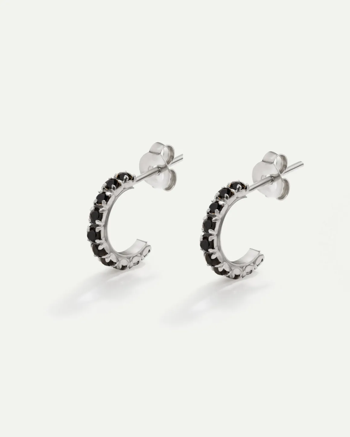 PENDIENTES ICE BLACK SILVER