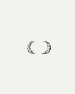 PENDIENTES MOON MINI BRIGHT SILVER