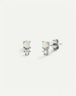 PENDIENTES OPAL MINI SILVER