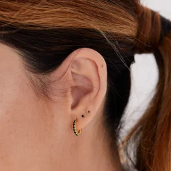 PENDIENTES PRINCESS MINI BLACK GOLD