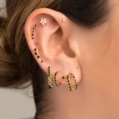 PENDIENTES PRINCESS S BLACK SILVER