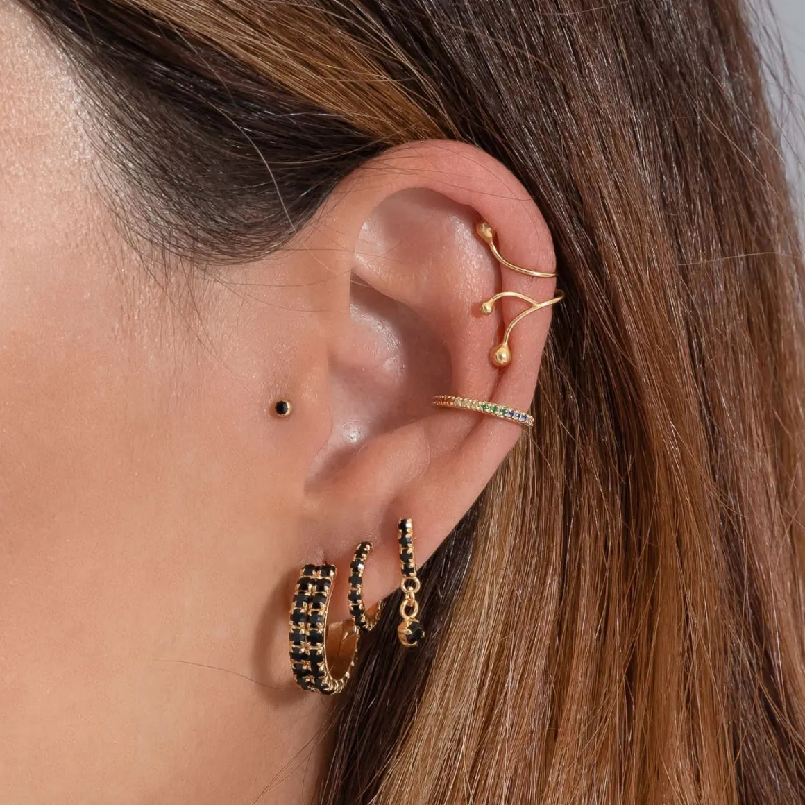 PENDIENTES PRINCESS S BLACK GOLD