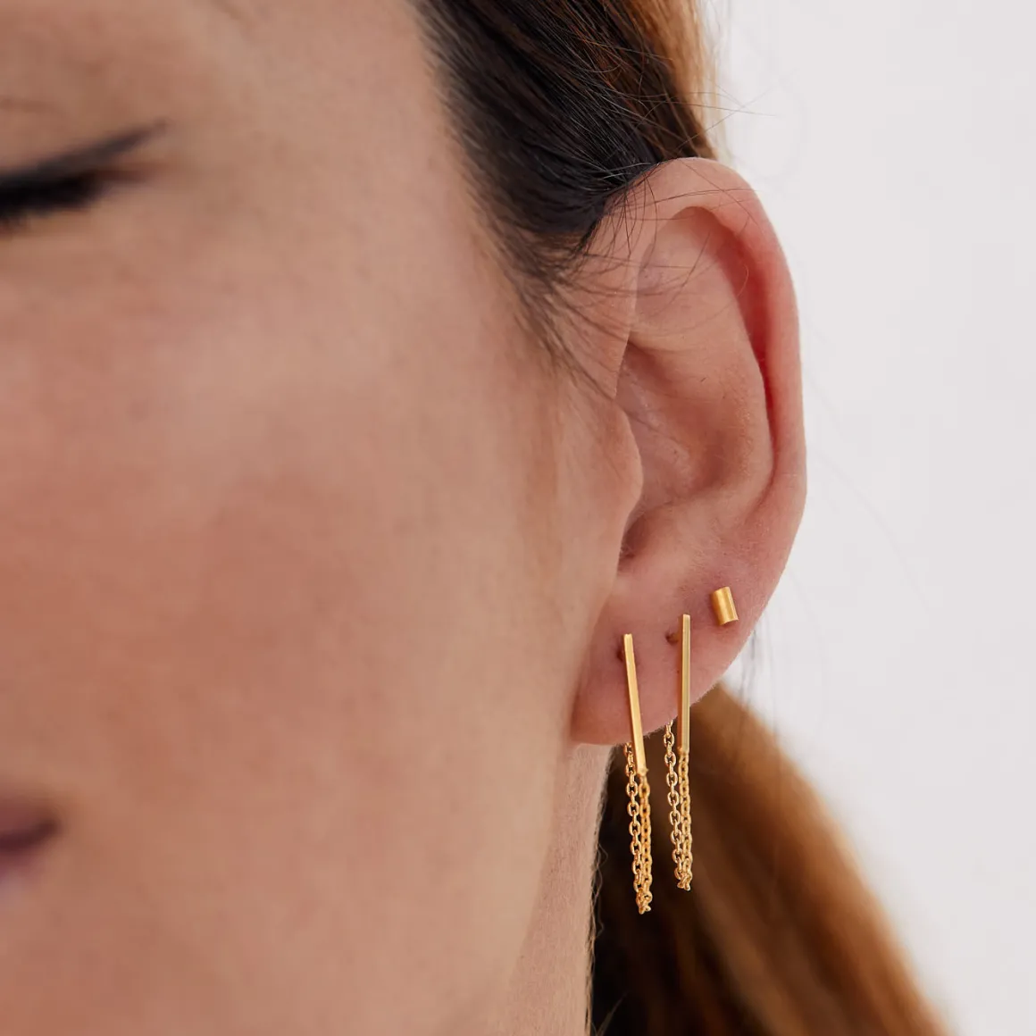 PENDIENTES STICK CHAIN SILVER