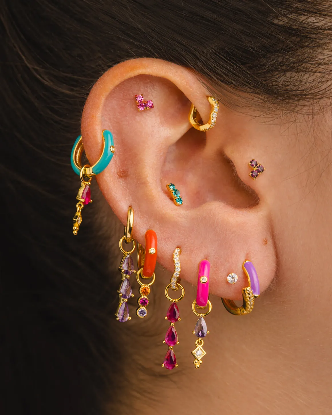 PENDIENTES VIRGO PINK SILVER
