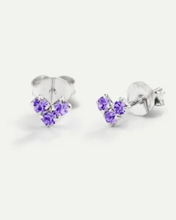 PENDIENTES VIRGO PURPLE SILVER