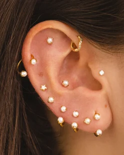 PIERCING LIEBE PEARL GOLD